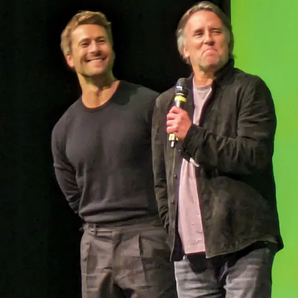 Glen Powell and Richard Linklater