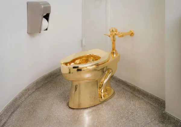 18-karat gold toilet