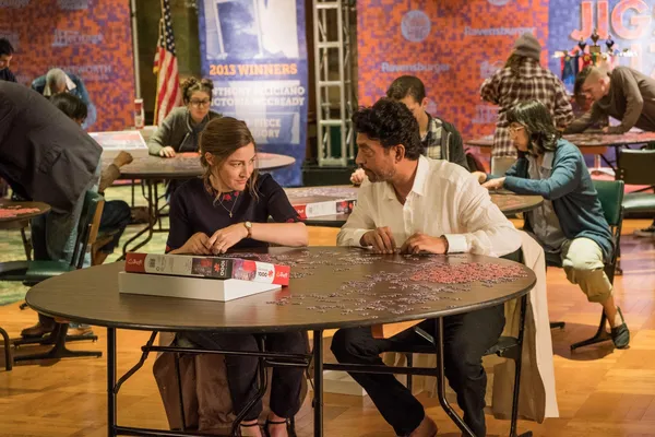 Kelly Macdonald and Irrfan Khan as Agnes and Robert in Puzzle
