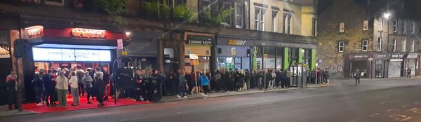 The queue outside Edinburgh's Cameo Cinema for EIFF's screening of Alien: Romulus