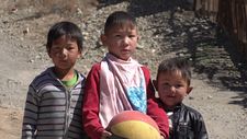 Children playing outside Ulan Bator