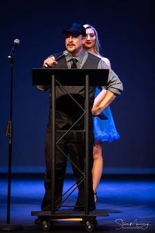 Dustin accepting his Best Director Award at the Lucky Strikes Film Festival