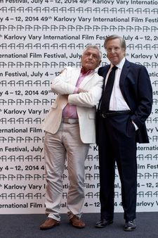 Jiri Menzel on the red carpet at Karlovy Vary with William Friedkin in 2014