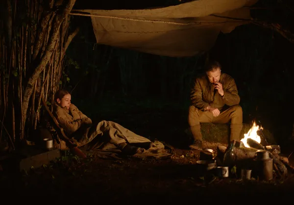 Burial campfire scene