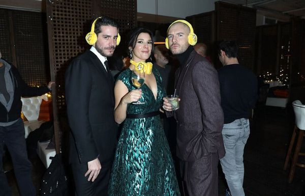 Simon Cotton, Jasmine Hyde and Richard Flood at the Unseen première in London