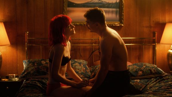 Willa Fitzgerald and Kyle Gallner in Strange Darling