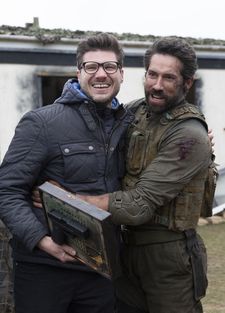 James Nunn and Scott Adkins on set