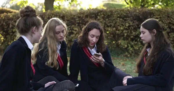 Adilé David, Ninon François, Mathilde Riu and Louise Labèque in Zombi Child