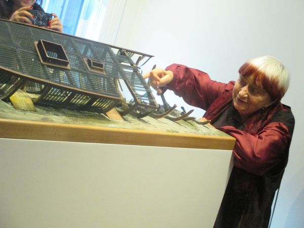 Agnès Varda at her 2017 Blum & Poe exhibition in New York