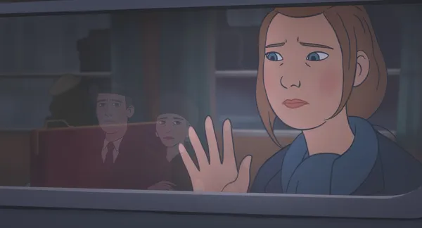 Charlotte wave goodbye to her father and stepmother