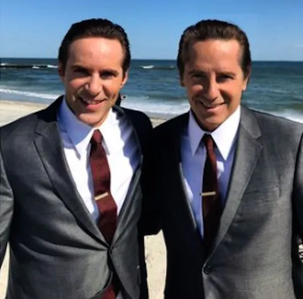 Alessandro Nivola with stunt double Carl Paoli