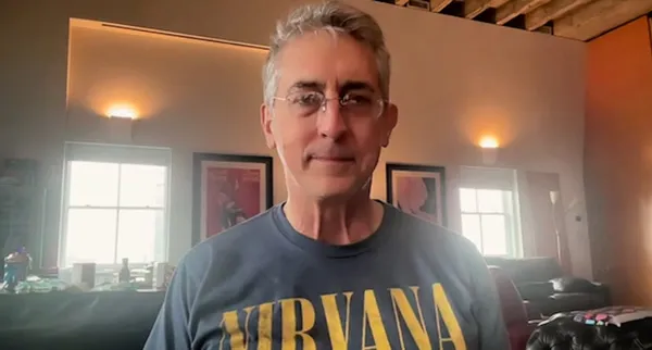 Alexander Payne wearing a Nirvana t-shirt