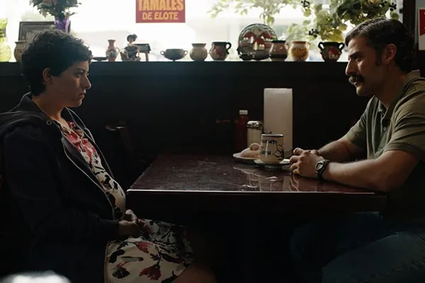 Alia Shawkat with Oscar Isaac in The Letter Room