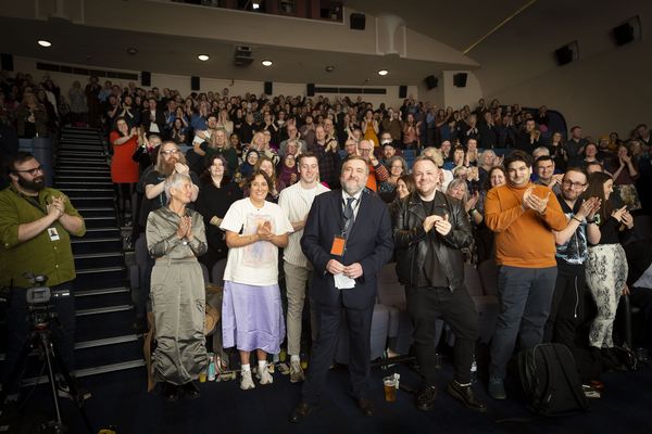 Departing festival co-director Allan Hunter receives a standing ovation