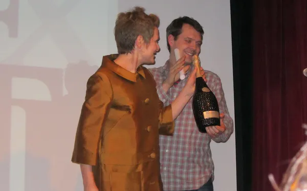 Amy Nicholson with co-editor John Young