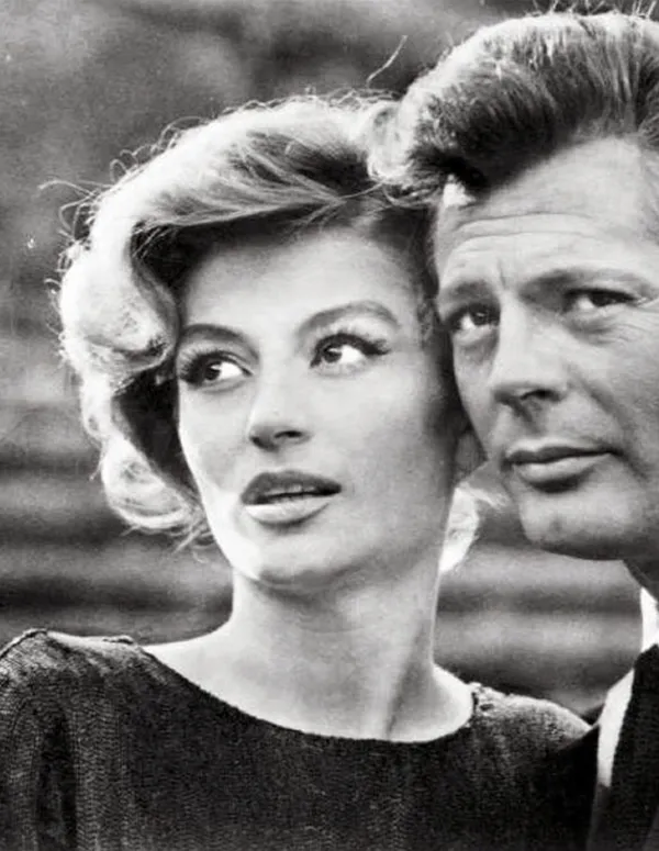Anouk Aimee with Marcello Mastroianni