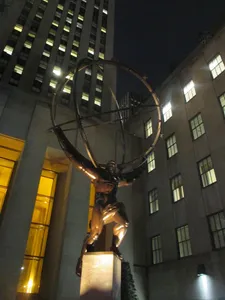 Lee Lawrie's Atlas at Rockefeller Center holding the heavens