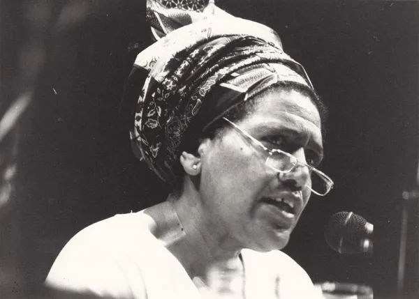 Audre Lorde at the first London International Feminist Book Fair in 1984