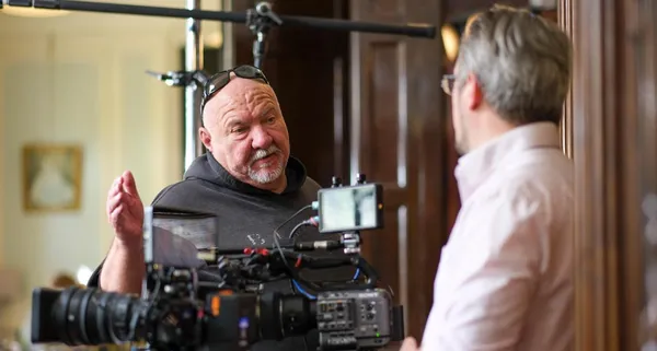 Chris Barfoot on the set of Idiots Anonymous with cinematographer John E Fry