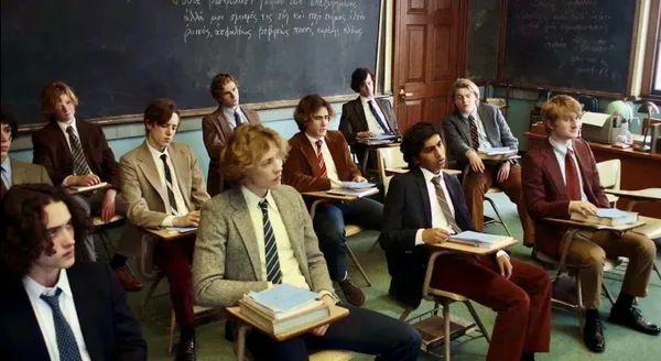 Barton Academy students in class in The Holdovers