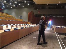 Bernard-Henri Lévy before the Slava Ukraini screening at the United Nations