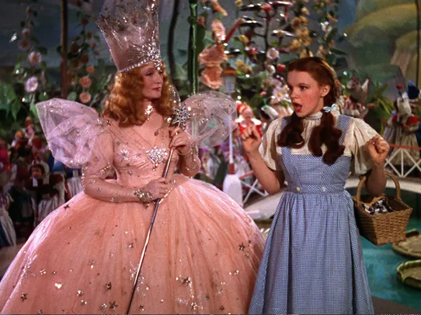 Billie Burke and Judy Garland in The Wizard Of Oz