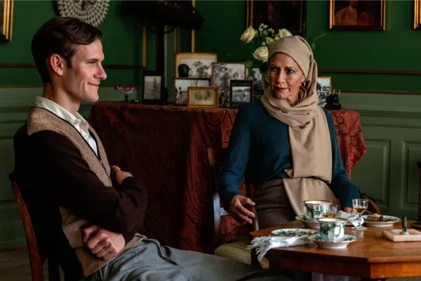 Birthe Neumann as Karen Blixen with Thorkild Bjørnvig (Simon Bennebjerg) in The Pact, Bille August’s elegant take on creation and destruction.