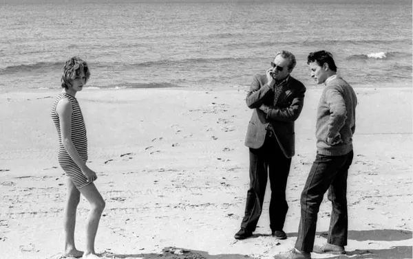 Luchino Visconti and Björn Andrésen on the set of Death In Venice
