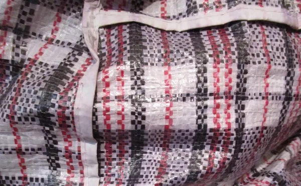 Blue plaid bags