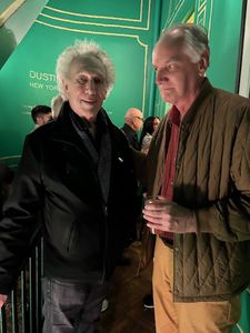 Photographer Bob Gruen with music producer and 99 Records founder Ed Bahlman at the opening reception for New York After Dark