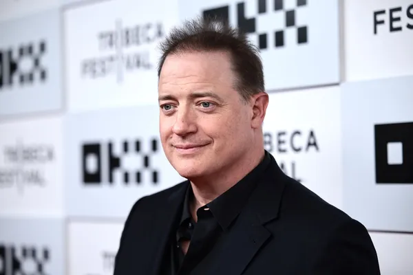 Brendan Fraser on the Kiss The Future red carpet