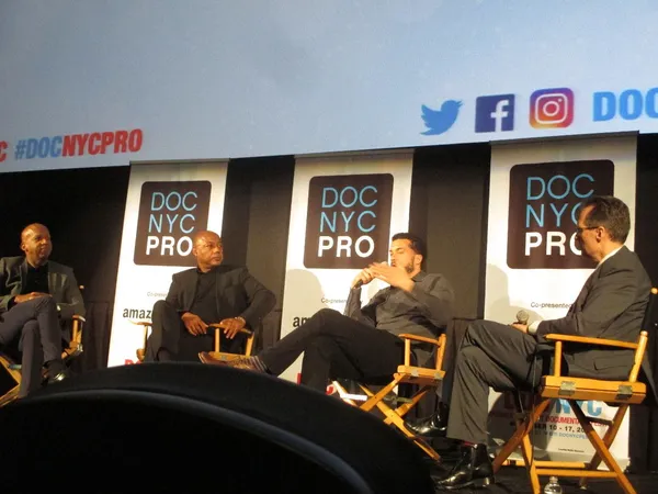 Bryan Stevenson, Raoul Peck and Ezra Edelman with Thom Powers 2