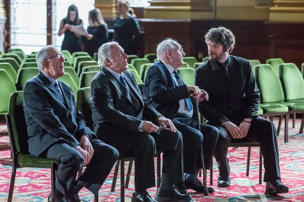 Form left to right: John Keenan, Robert Somerville, Bob Fulton and Felipe Bustos Sierra