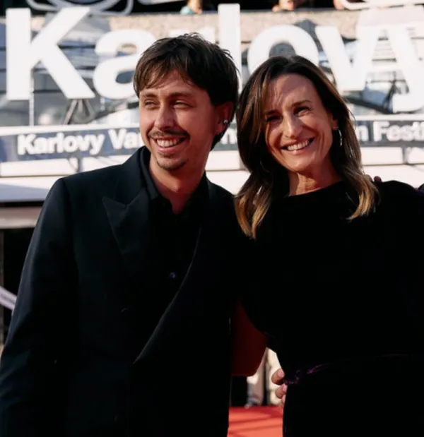 Nathan Ambrosioni and Camille Cottin on the red carpet at Karlovy Vary Film Festival