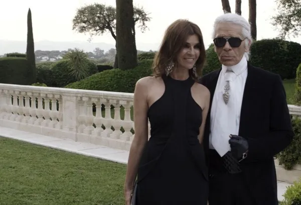 Carine Roitfeld and Karl Lagerfeld in Cannes