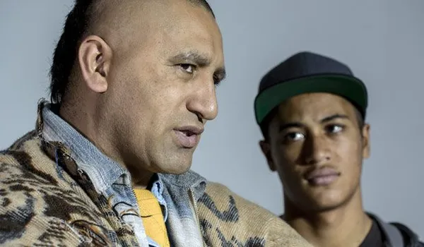 Cliff Curtis and James Rolleston