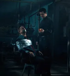 Björn Hlynur Haraldsson, right, as Rikki. Haraldsson on his character: 'No cliche was a bad idea'