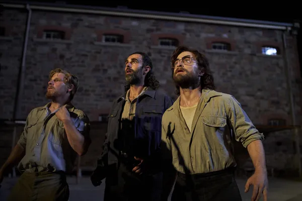 Daniel Webber, Mark Leonard Winter and Daniel Radcliffe in Escape From Pretoria