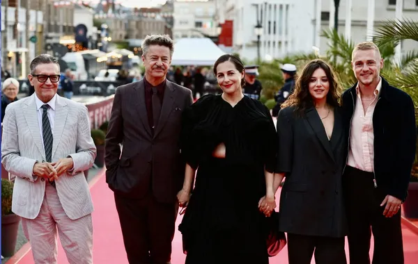 Jury duty in Dinard: from left producer Stephen Woolley, and actors Thibault de Montalembert, Amira Casar (president), Zoé Adjani and Ben Hardy.