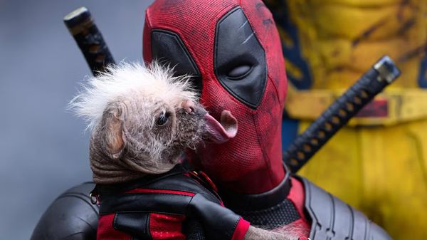 Peggy and Ryan Reynolds as Dogpool and Deadpool