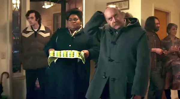 Dominic Sessa, Da'Vine Joy Randolph and Paul Giamatti in The Holdovers 2