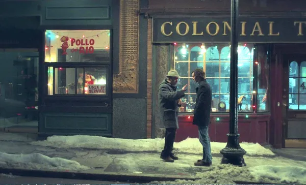 An Edward Hopper shot with Dominic Sessa and Paul Giamatti in The Holdovers