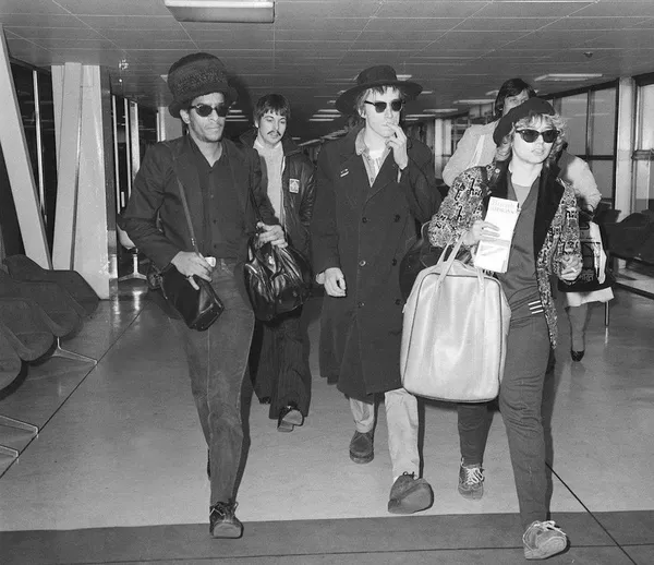 Don Letts and John Lydon with Vivien Goldman