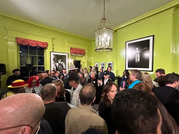 Dustin Pittman at the opening reception at Eerdmans