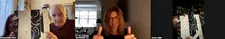 Sara Driver gives two thumbs up to producer Ed Bahlman and Alexis Adler holding up 99 Records 99-07 EP: “I love Liquid Liquid, yeah.”