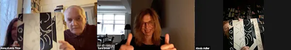 Sara Driver gives two thumbs up to producer Ed Bahlman