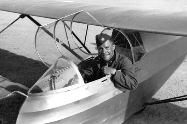 Eliot Noyes in a glider