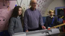 John Leyden with Eliza and Archie at band practice