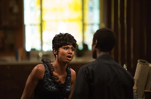 Emayatzy Corinealdi and Don Cheadle in Miles Ahead