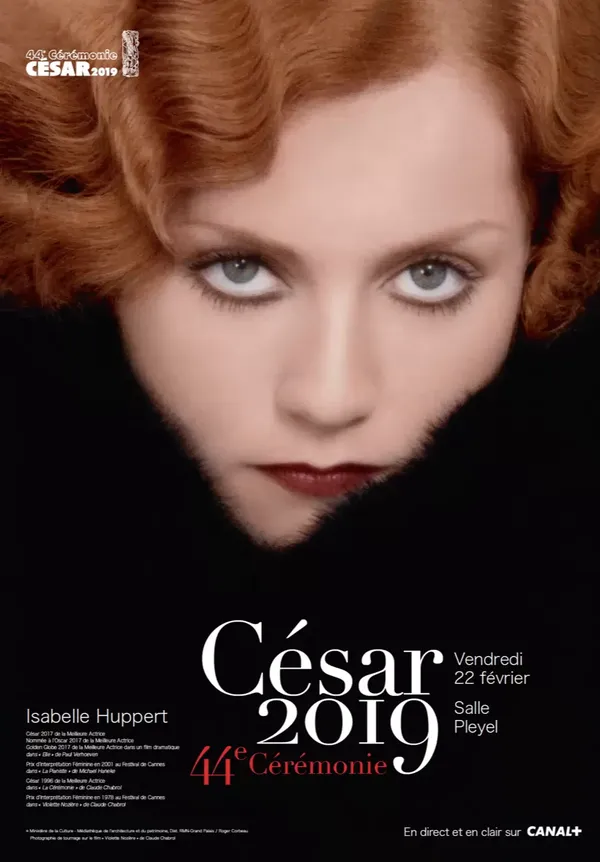 Face of the 2019 Césars Isabelle Huppert